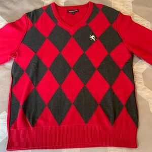 Express Red Argyle Sweater